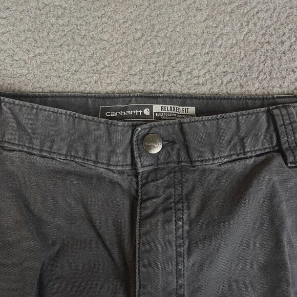 Carhartt Cargo Shorts Mens 40 Gray Relaxed Fit 10" Utility Canvas Work BS3542 - Picture 3 of 12